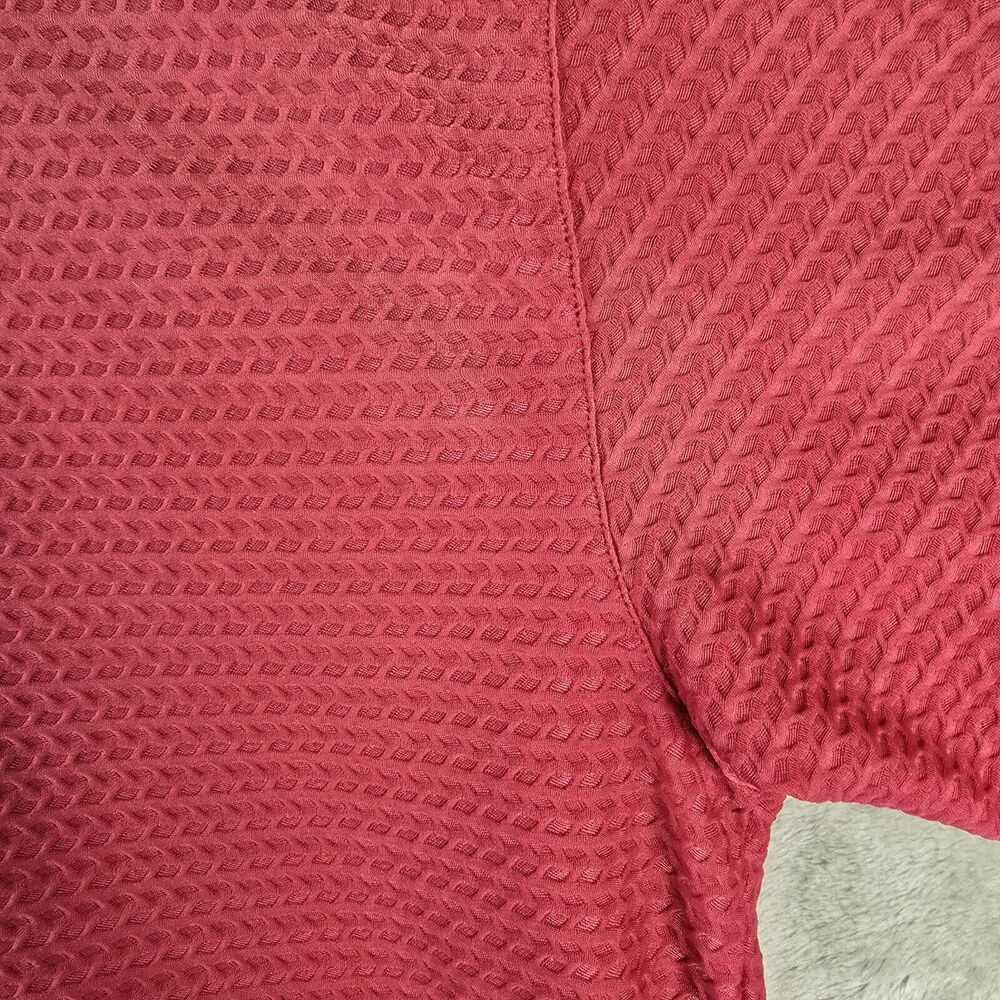 Tiger Woods Textured Polo Shirt Mens Large Pink Golf Short Sleeve Metal Logo - Picture 11 of 15